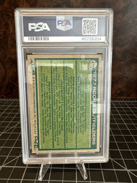 Topps Andre Dawson Rookie Outfielders Psa Auth Psa Dna Auth