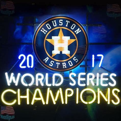 Custom Houston Astros 2017 World Series Champions Mlb Sports Neon Sign Tube Neon Light Cute