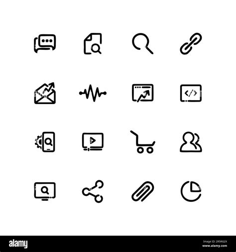 Outline Web Icons Set Search Engine Optimization Thin Line Web Icon