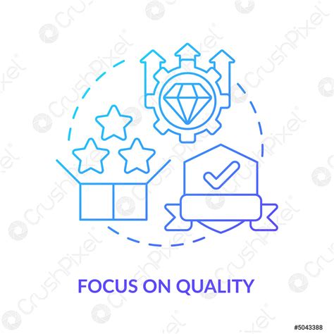 Focus on quality blue gradient icon - stock vector 5043388 | Crushpixel