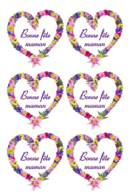 Planche De Stickers Bonne Fete Maman Adh Sif Adhesive Autocollant