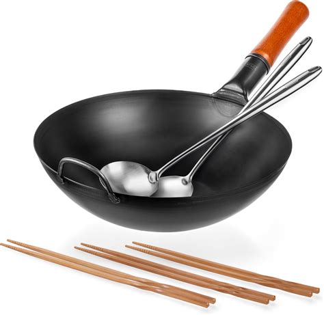 Amazon Yosukata Carbon Steel Wok Pan Stir Fry Pans With