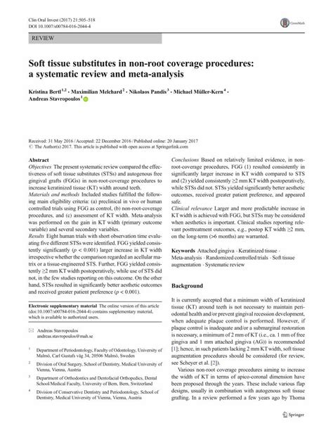 Pdf Soft Tissue Substitutes In Non Root Coverage Procedures Soft