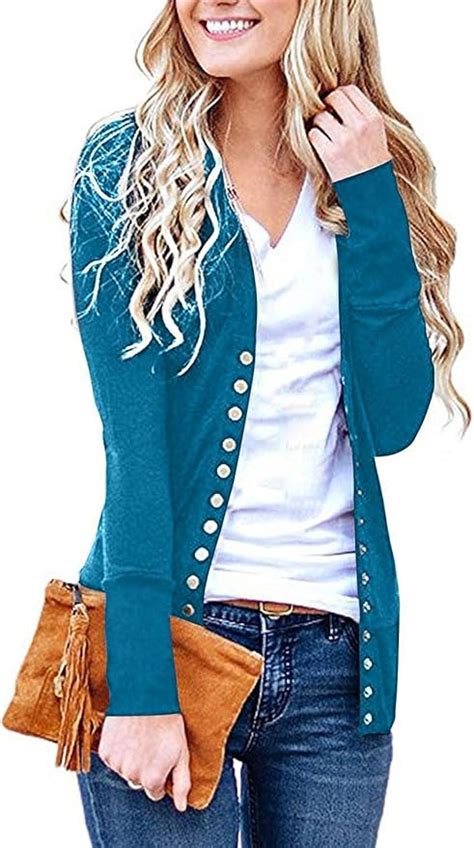 Ladies Cardigan Casual Button Sleeve Long Knitted V Neck Loose Special