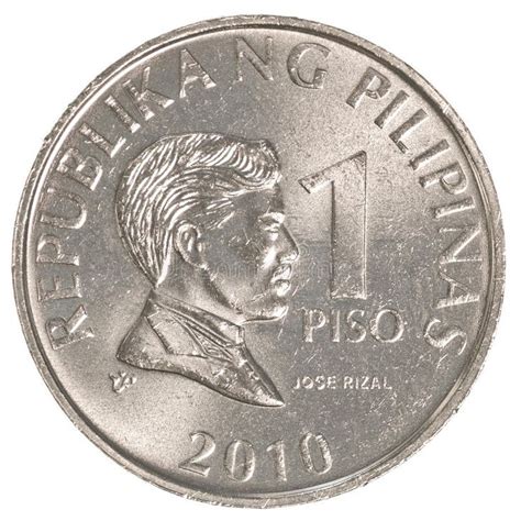 1 Philippine Peso Coin On White Background