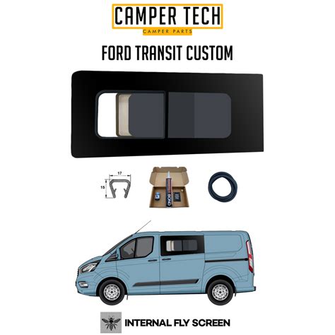 Ford Transit Custom Passenger Side Sliding Window With Internal Fly Screen Camper Tech