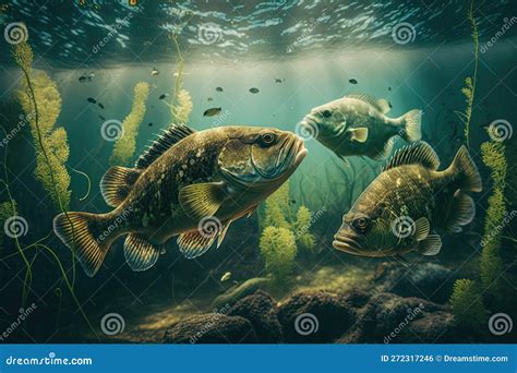 Smallmouth Bass Jumps Out Of Water Illustration Isolate Realistic