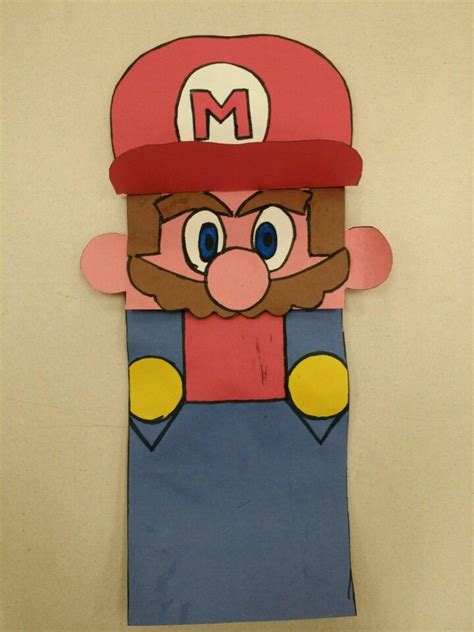 Mario Paper Bag Puppet Babysitting Crafts Mario Crafts Paper Bag