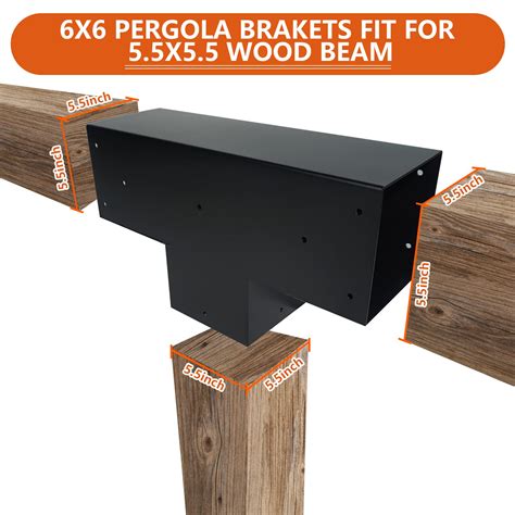 ITeVe GD Pergola DIY Kit 2 Pcs 3 Way T Angle Corner Brackets Elevated