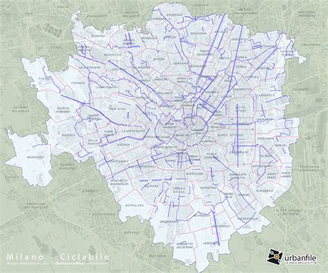 Mappa Milano Totale Piste Ciclabili Urbanfile