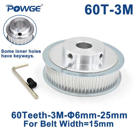 POWGE polea síncrona HTD 3M diámetro 6 8 10 12 15 17 19 20 25mm para