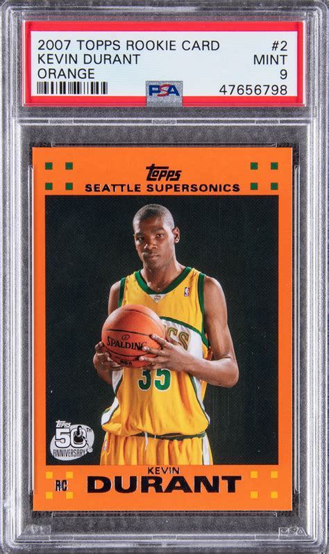 Lot Detail - 2007-08 Topps Orange #2 Kevin Durant Rookie Card - PSA MINT 9