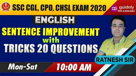 Am Sentence Improvement In English Ssc Cgl Cpo Ssc Chsl