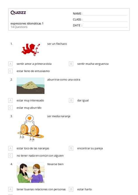 50 Expresiones Hojas De Trabajo Para Grado 2 En Quizizz Gratis E