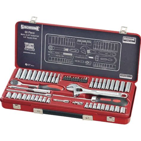 Sidchrome SCMT10355 60 Piece Metric AF 1 4 Drive Socket Set