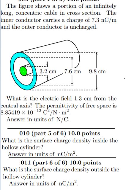 Solved The Figure Shows A Portion Of An Infinitely Long Chegg