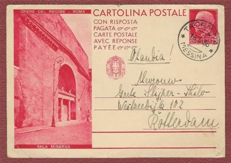 Storia Postale Regno Intero Opere Regime Sala Minerva C Per Estero