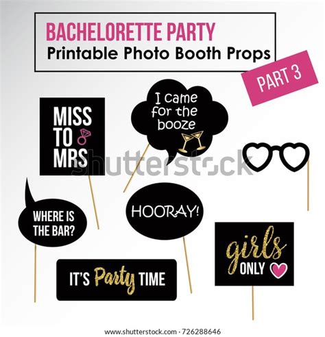 Printable Bachelorette Photo Booth Props Bridal Shower Photo Props