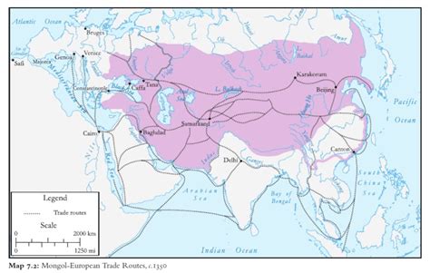 Mongol Trade Routes - 1350 | PDF