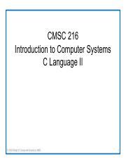 C Language Ii Pdf Cmsc Introduction To Computer Systems C