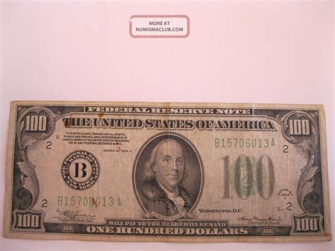 1934a One Hundred Dollar 100 Frnote