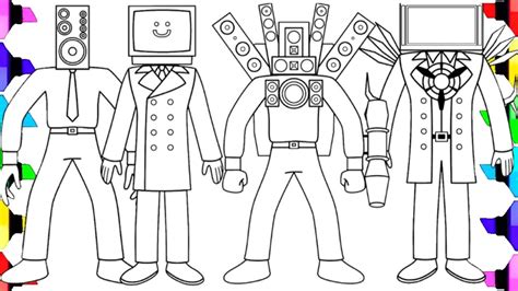 Skibidi Toilet Titan Speakerman And Titantv Man Coloring Pages How To Color All New Bosses