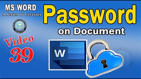 Ms Word Password On Document How To Add Remove Password On Document In Word Youtube