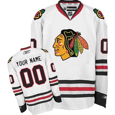 Reebok Chicago Blackhawks Mens Customized Authentic White Away Jersey