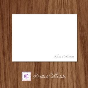 Personalized Folded Note Card Classic Monogrammed Stationery Foldover