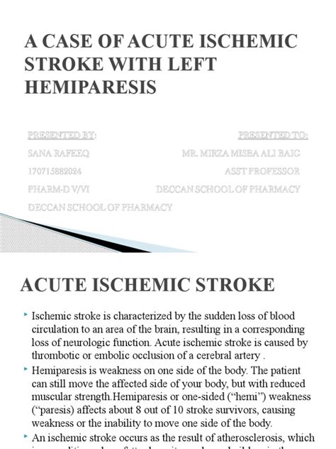 A Case of Acute Ischemic Stroke With Left Hemiparesis | PDF | Stroke ...