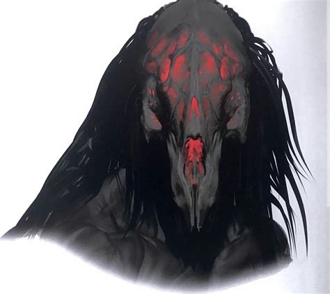 Prey Movie Concept Art: Feral Predator Bone Mask designs by Alec Gillis!