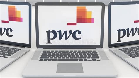 Pricewaterhousecoopers Pwc Logo On The Screen In A Meeting Room Editorial 3d Rendering