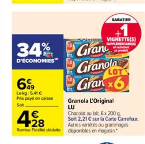 Promo Granola Loriginal Lu Chez Carrefour Icataloguefr