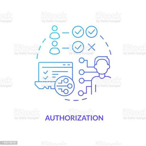 Vetores De Ícone Do Conceito De Gradiente Azul De Autorização E Mais Imagens De Abstrato