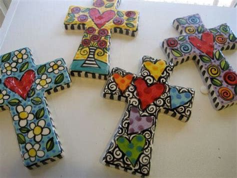 Cruces Wooden Crosses Diy Hand Painted Crosses Ceramic Crosses