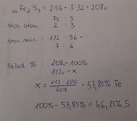 Oblicz Stosunek Atomowy Masowy I Sk Ad Procentowy Poszczeg Lnych 8064