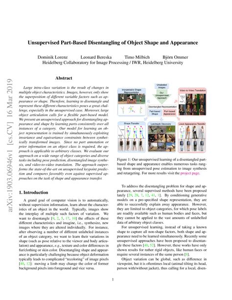 Unsupervised Part Based Disentangling Of Object Shape And Appearance