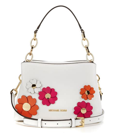 Lyst Michael Michael Kors Portia Floral Appliquéd Small Satchel In White