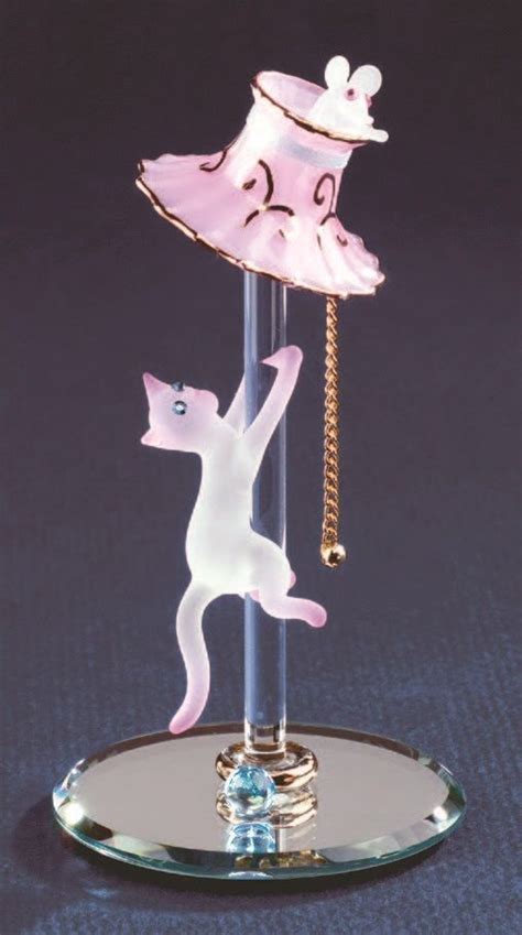 Cat With Lamp Glass Baron High Quality Individually Hand Crafted Glass Figurine Glass Baron