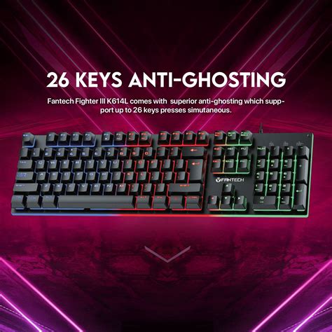 Fantech Fighter III K614L Gaming Keyboard With 3 Backlit Mode 26 Keys