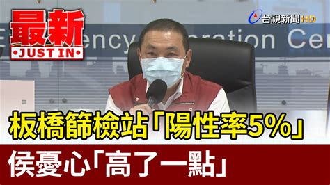 板橋篩檢站「陽性率5％」 侯友宜憂心「高了一點」【最新快訊】 Youtube