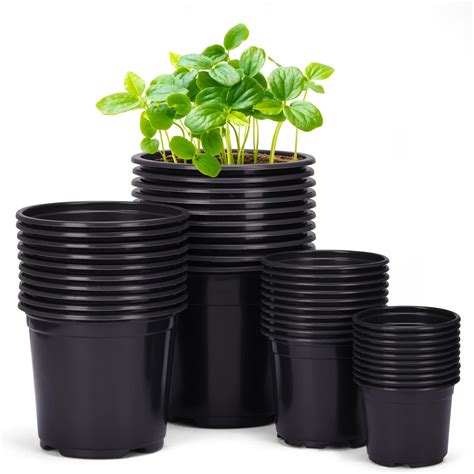 Raookif 24pcs 3 4 5 6 Inch Nursery Pots Variety Pack Flexible Plastic Plant Pots