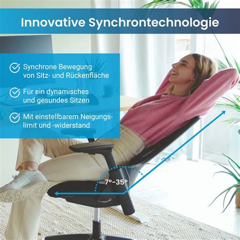 Ergotopia Nextback Ergonomischer B Rostuhl Drehstuhl Mit Kopfst Tze