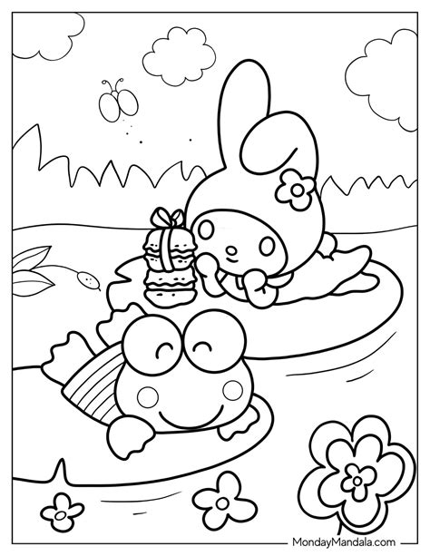 Hello Kitty And Keroppi Coloring Pages