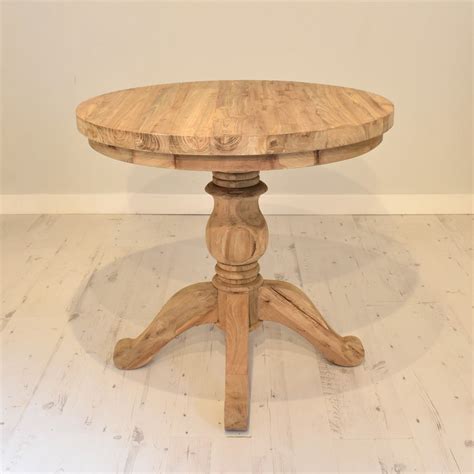 Reclaimed Teak Dining Table Round 80cm Rustic House Cornwall