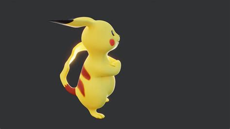 3D Model Pikachu Pokemon Rigged 3d Model For Blender VR AR Low