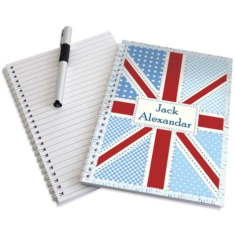 Patchwork Union Jack Notebook Personalised Notebooks Mulberry Bush