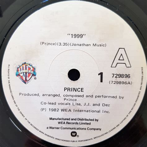 Prince - 1999 (Vinyl, 7", 45 RPM) | Discogs