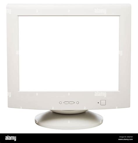 Obsolete Crt Computer Monitor With Blank Cun Out Screen Isolated On