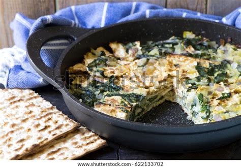 Matzo Brei Onions Leaves Swiss Chard Stock Photo (Edit Now) 622133702